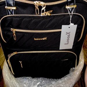 Luggex Underseat Carry On Luggage with Wheels Soft SIdes (Black, 16 Inch)